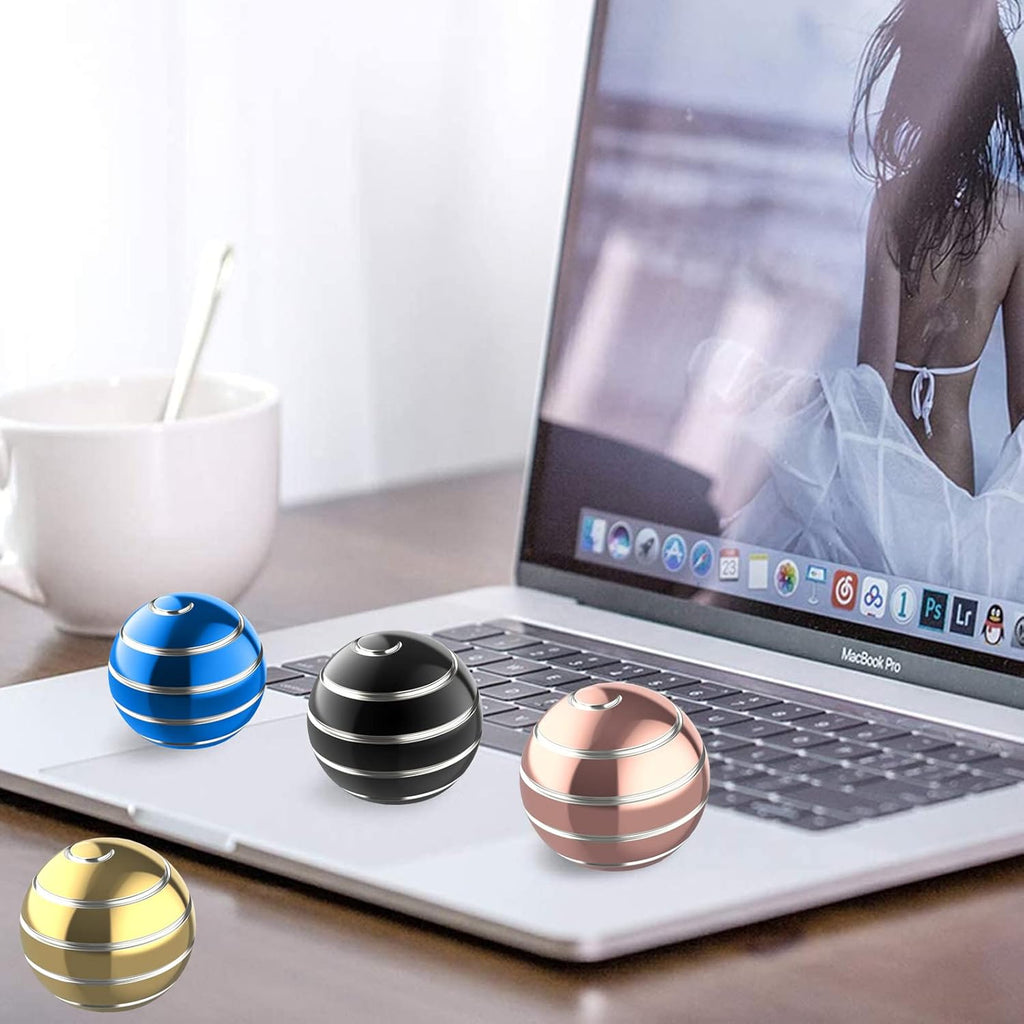 Kinetic Desk Toy Ball, 1.54'' Kinetic Desktop Spinning Toys, Optical Illusion Fidget Toys Gadgets for Adults Office Anxiety, ADHD (39MM, Gold-A)