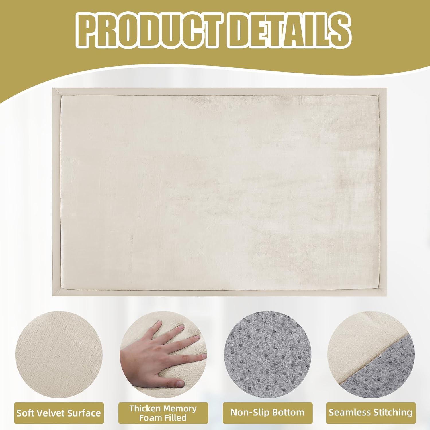 MABOZOO Extra Thick 1.3 Inch Baby Play Mat, 74 * 50 Inch Baby Floor Mat Memory Foam Playpen Pad for Babies, Toddlers, Infants, Playmat Crawling Cushion Activity Playmat for Indoor & Outdoor