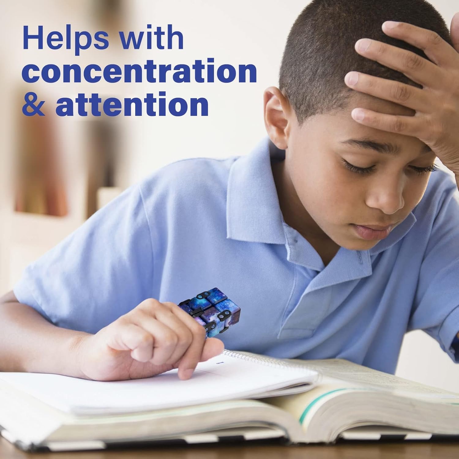 Infinitycube Fidget Toy Stress Relieving Fidgeting Game for Kids and Adults,Cute Pocket-sized Unique Gadget for Anxiety Relief and Kill Time (Mini Galaxy)