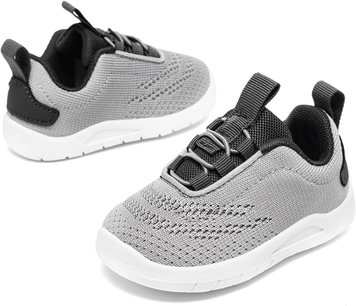 MORENDL Toddler Slip On Sneakers Baby Walking Shoes Non-Slip Breathable Unisex Pink Mesh Lace-Up Athletic Sneakers Infant Running Shoes