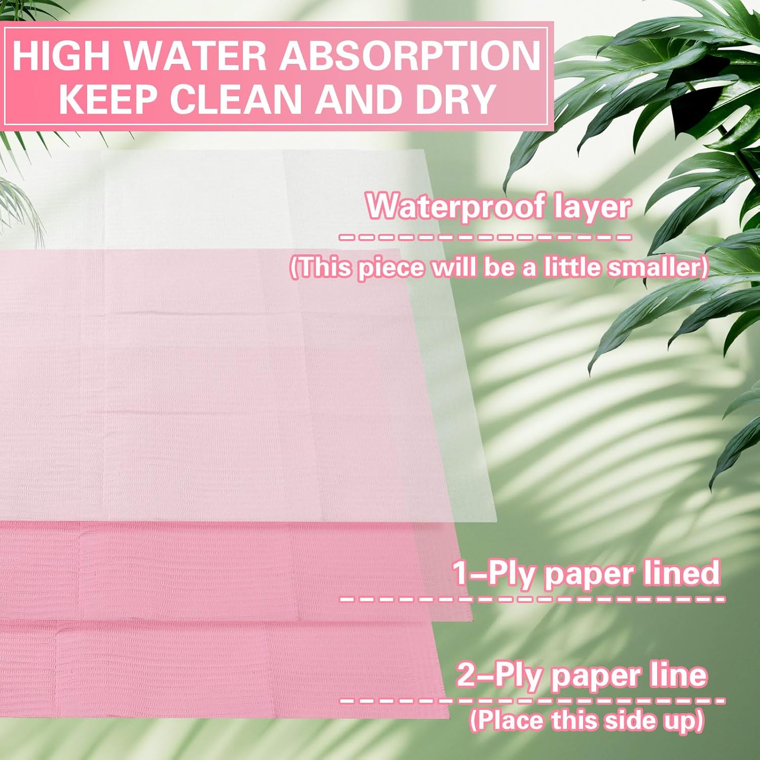 100pcs Disposable Changing Liner 2-ply Baby Changing Station Pad Disposable Changing Pads Diaper Changing Mat Portable Sanitary Liner Refills for Commercial Restrooms (Pink)