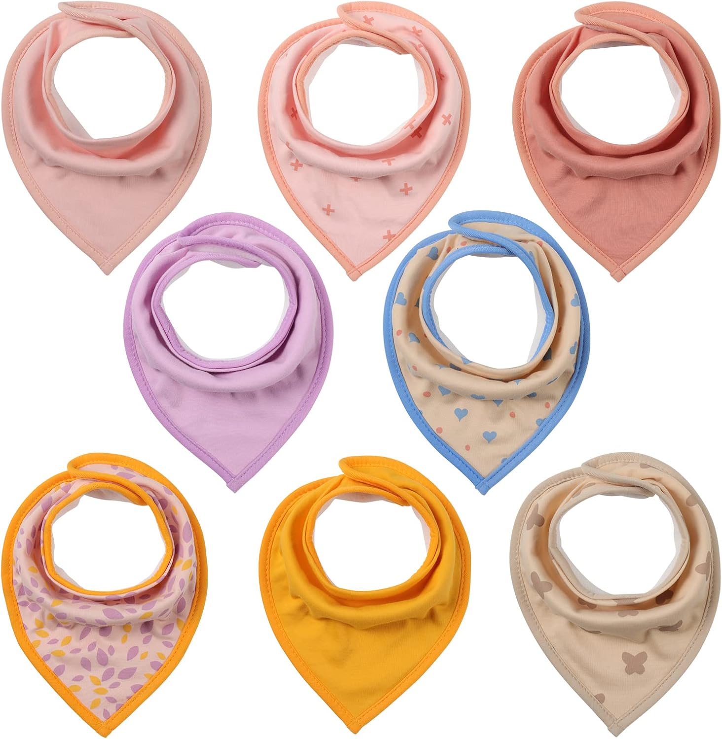 Bandana Drool Bibs Drool Bibs 100% Cotton for Unisex Boys Girls Multiple Colors Baby Bib Set for Teething