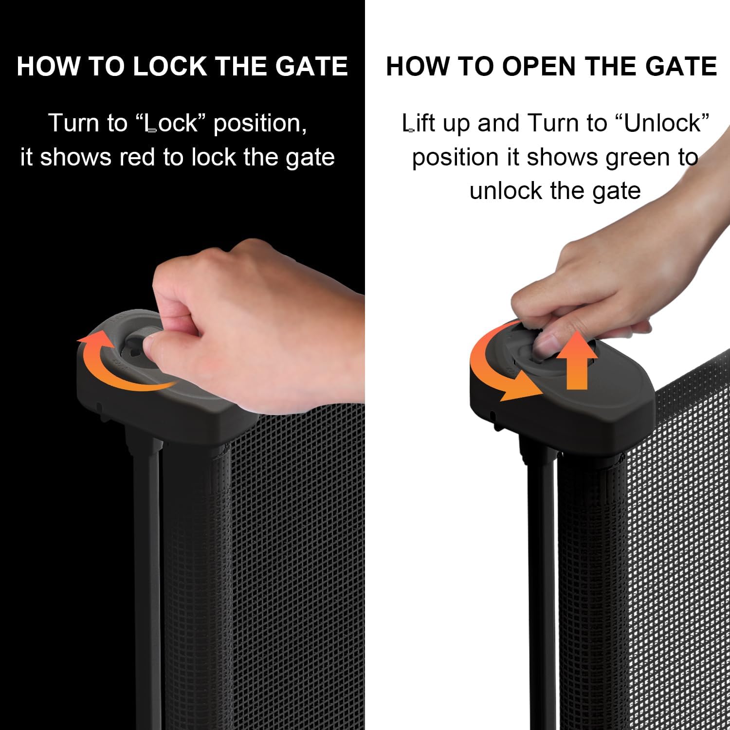 Retractable Baby Gate,Mesh Baby Gate or Mesh Dog Gate,33" Tall, Extends up to 71" Wide,Child Safety Gate for Doorways, Stairs, Hallways, Indoor/Outdoor Black