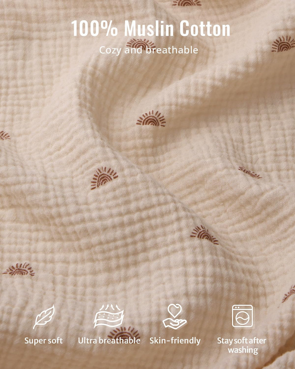 Blissful Diary Muslin Baby Changing Pad with Waterproof Lining Foam, Diaper Changing Table Pad with Cover for Dressers (Sunshine, Avocado)