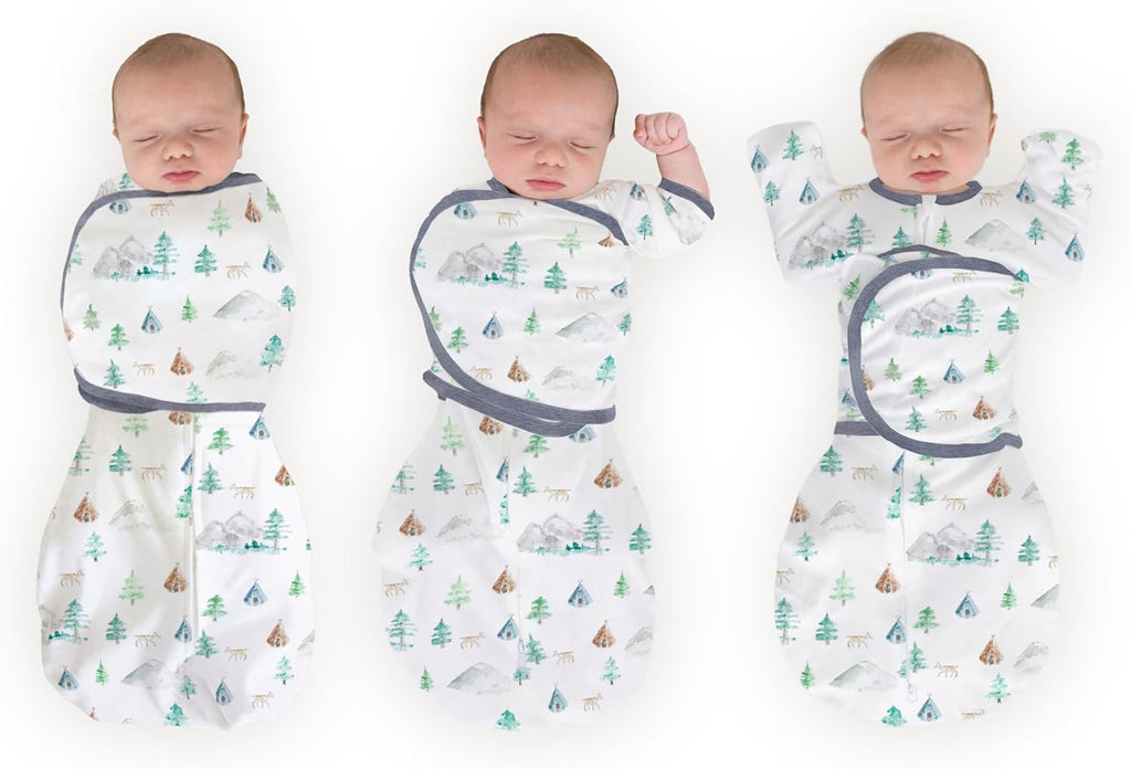 SwaddleDesigns 6-Way Omni Swaddle Sack Arms Up Swaddle for Newborn, More Options to Calm Startle Reflex, Improves Sleep