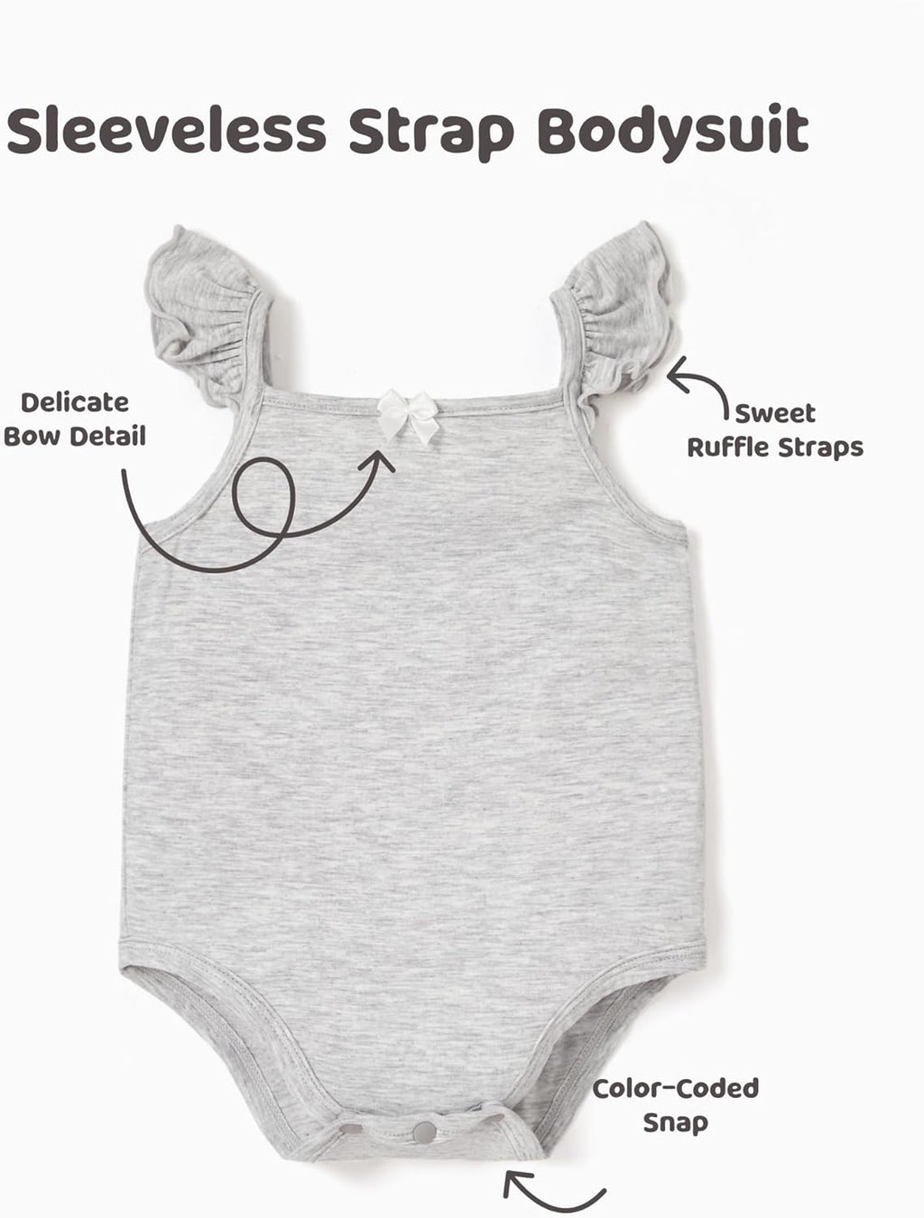 PATPAT Baby Girl Bodysuits - Soft Bamboo Viscose - Flutter Sleeves Cute Dress - Newborn Infant Summer Clothes - 3 Pack