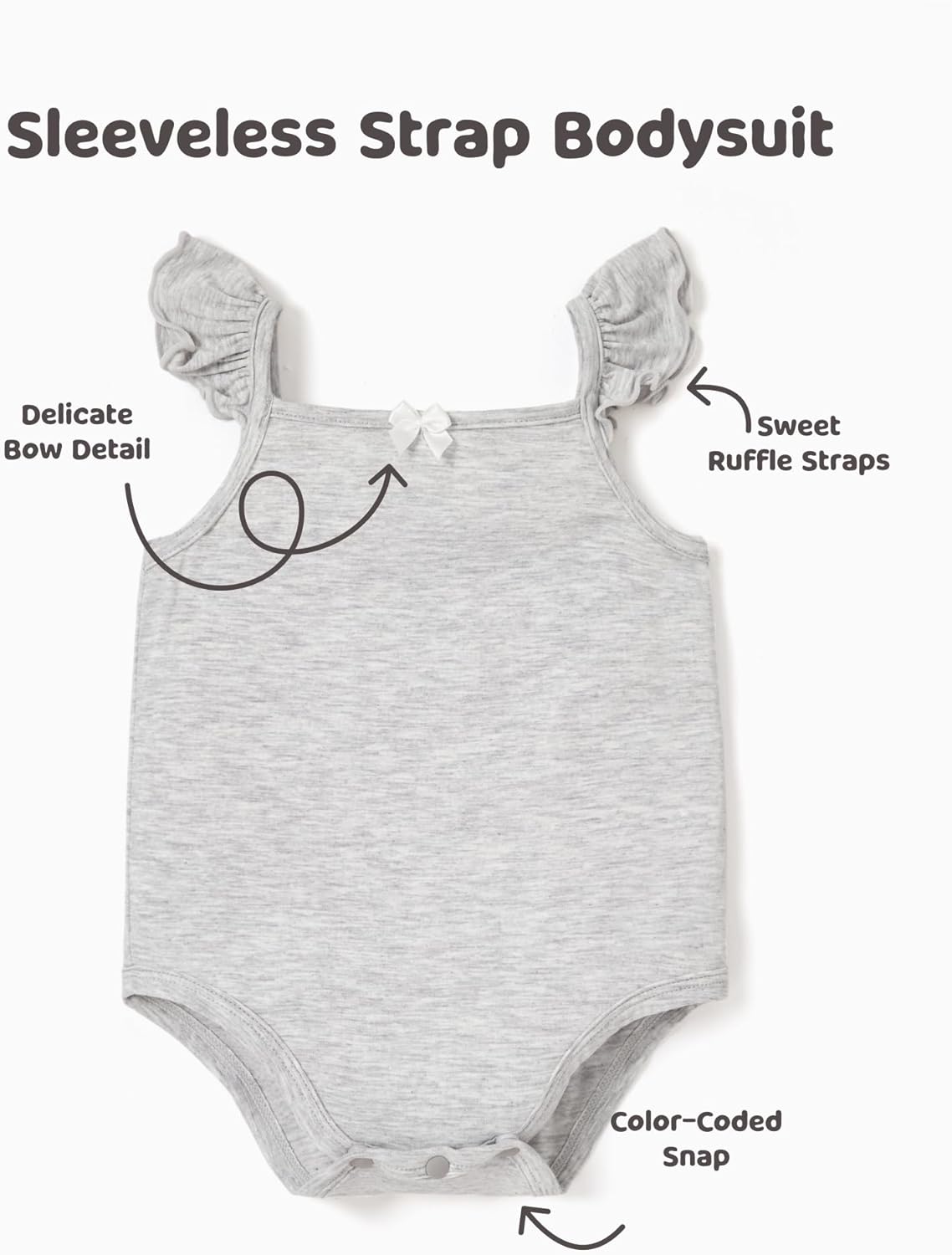 PATPAT Baby Girl Bodysuits - Soft Bamboo Viscose - Flutter Sleeves Cute Dress - Newborn Infant Summer Clothes - 3 Pack