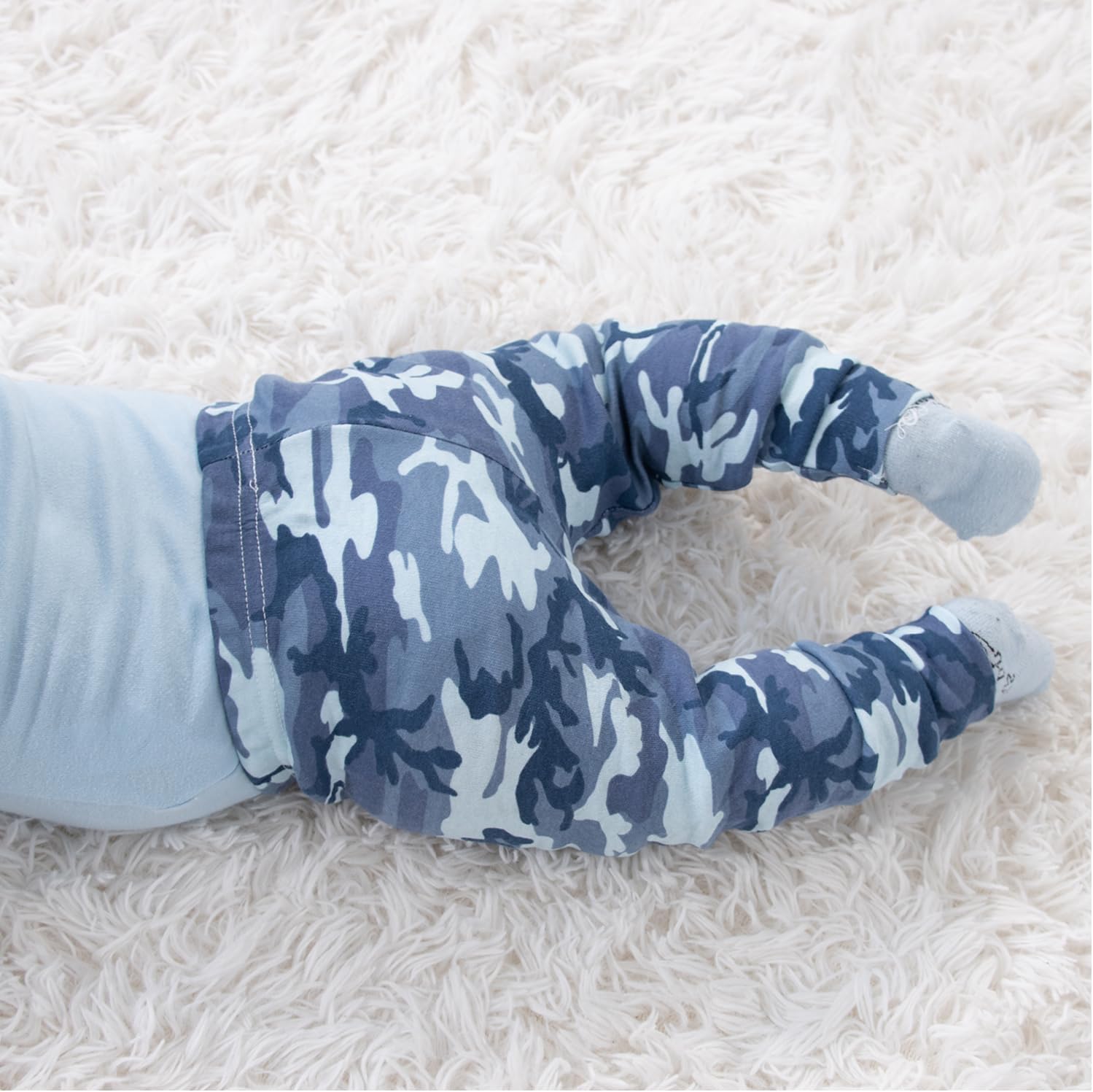 The Peanutshell 5 Pack Baby Boy Pants Set - 100% Cotton Toddler Pants for Boys, Clothes for Toddlers & Babies - Blue Camo