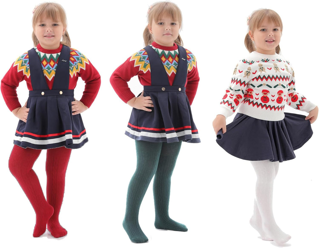 EPEIUS Baby Girl Tights Thick Cable Knit Leggings Stockings Cotton Pantyhose for Newborn Infant Toddler 3/4/5/6 Pack