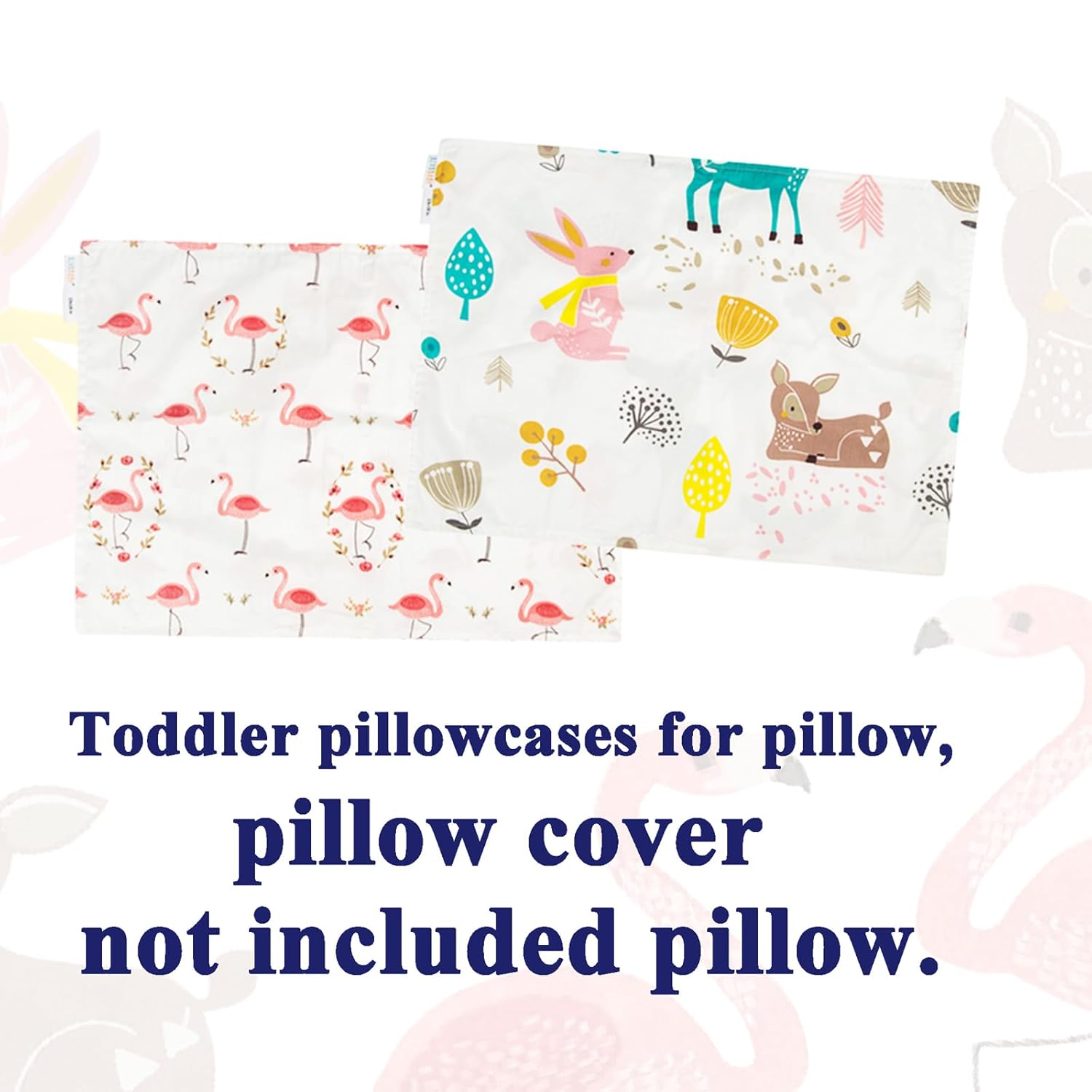 ALVABABY Toddler Pillowcases 2 Pack Organic Cotton Kids Pillow Cover Fit 13"x 18" or 12"x16" Envelope for Girl Boy Sleepy Travel