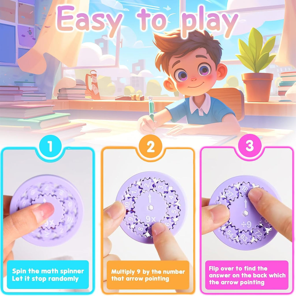 Math Fidget Spinners, Math Fact Fidget Spinners, Division and Multiplication on One Fidget, Math Fidget Toy, Fidgeters Who are Learning Math (Multiply Or Divide 9pcs)