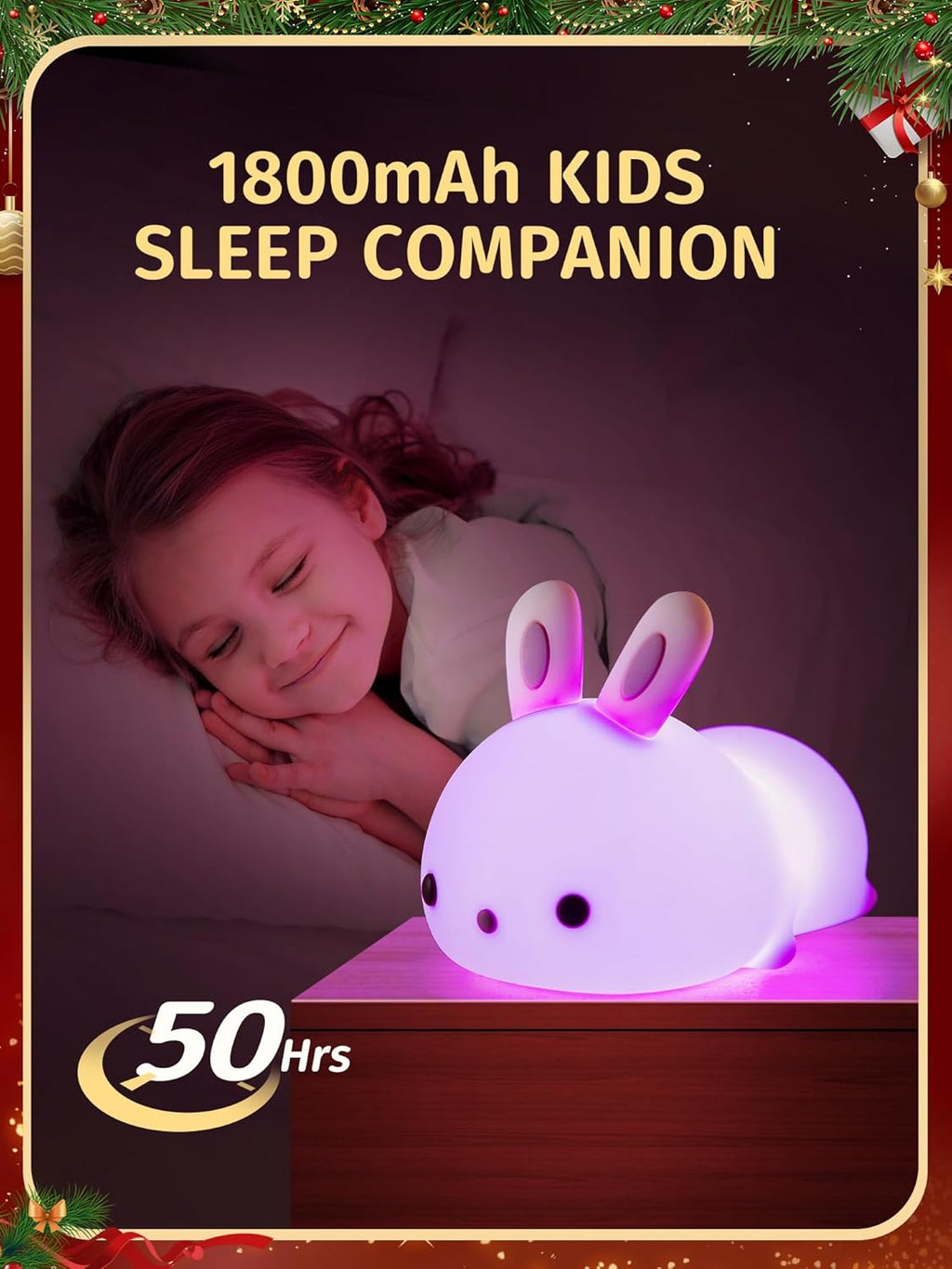 【Gifts Package】 Bunny Night Light for Kids Lamp, 16 Colors & Remote Rechargeable Kids Night Lights for Bedroom, Cute Gifts for Girls Gifts for Women