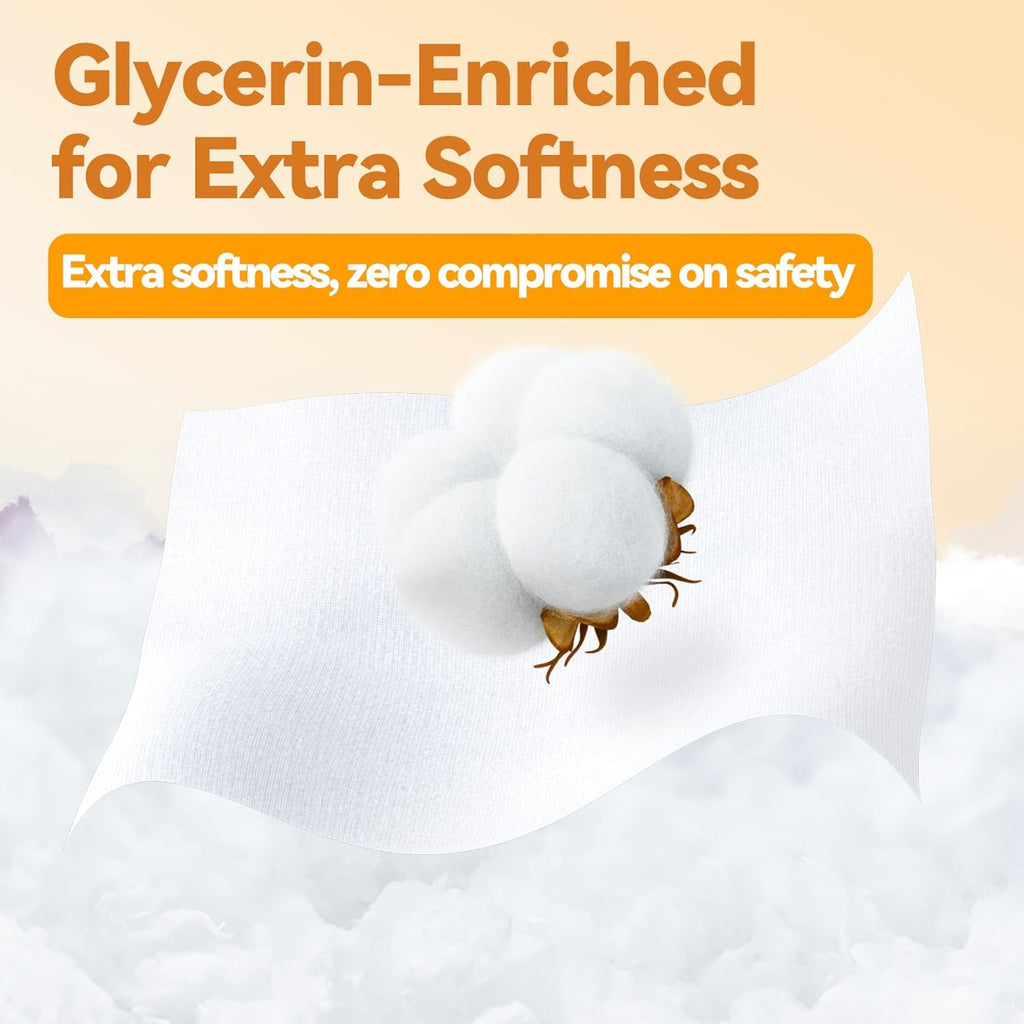 Winner 100% Cotton Dry Wipes, USDA Certified Baby Wipes, 600 Count, Soft & Gentle, Hypoallergenic & Unscented for Baby Sensitive Skin, Use Wet/Dry for Diaper Changes, Meals & Cleanup, Pack of 6