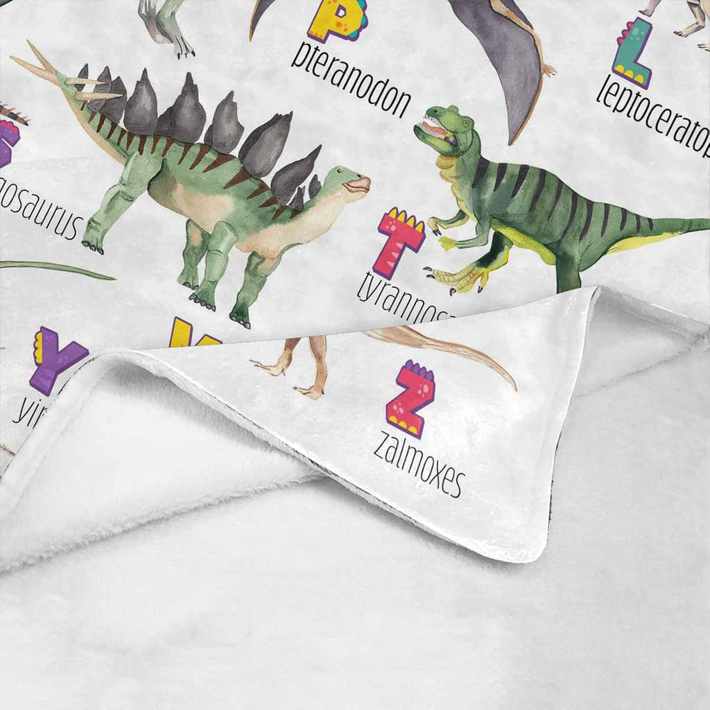 Personalized Dinasour Name Baby Blanket, Custom Cute Alphabet Name Blanket Toddler Boy Soft Flannne Swaddling Blankets Customized Monogram Memorial Gift from Nana for Infant Newborn Shower