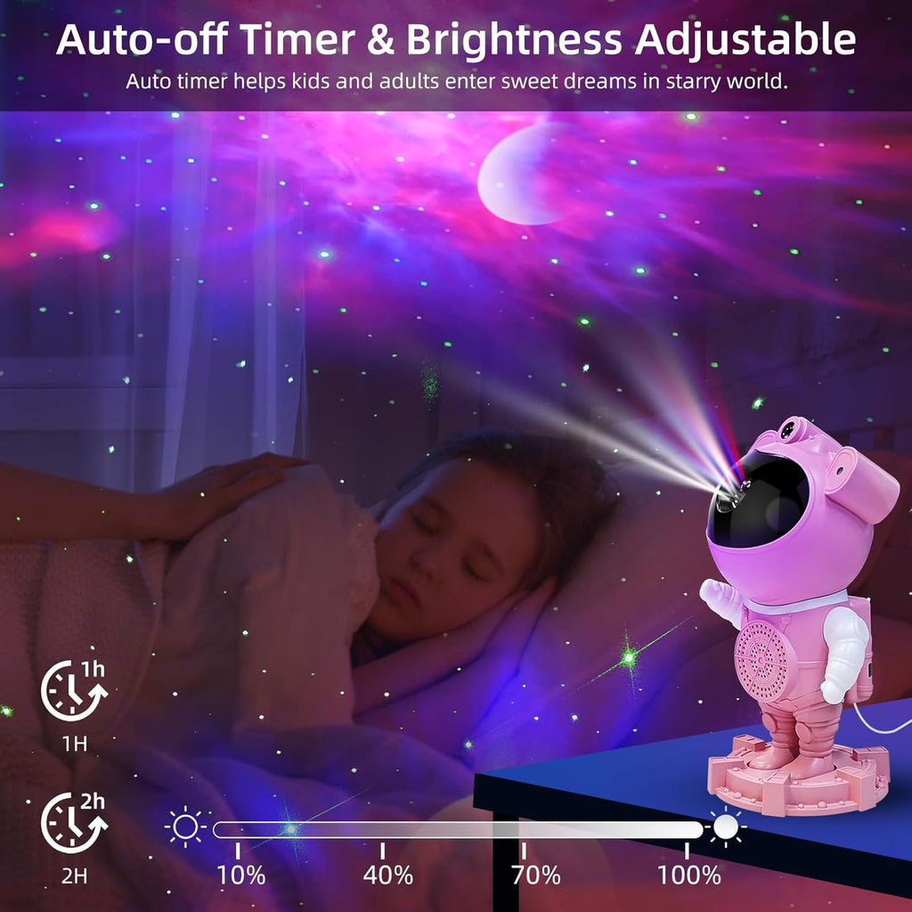 Astronaut Galaxy Projector Starry Projector, Bluetooth Music- White Noise for Sleep-Star Moon Nebula Night Light for Bedroom,360° Adjustable Galaxy with Remote,Timer,Star Light Projector