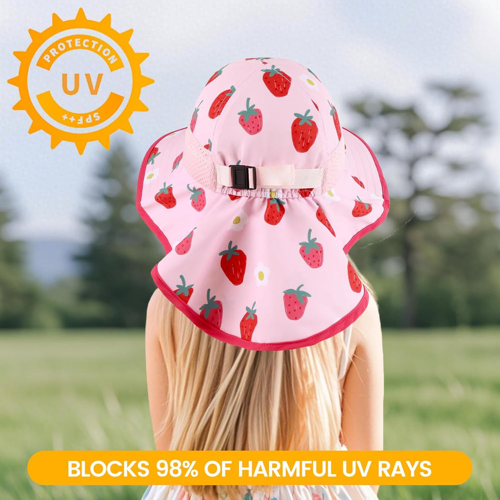 Baby Sun Hat with Neck Flap for Sun Protection Toddler Beach Hat UPF 50+ Outdoors 0-6 Years Boys Girls