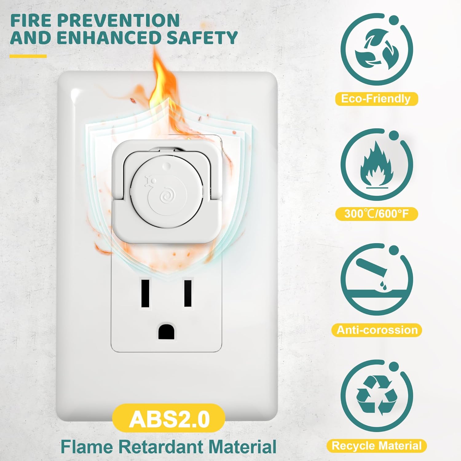 Baby Proofing Outlet Covers(45 Pack), Baby Proof Plug Covers with Hidden Pull Handle for Child Safety, Electric Socket Covers, Plug Protectors to Prevent Power Shock (White)