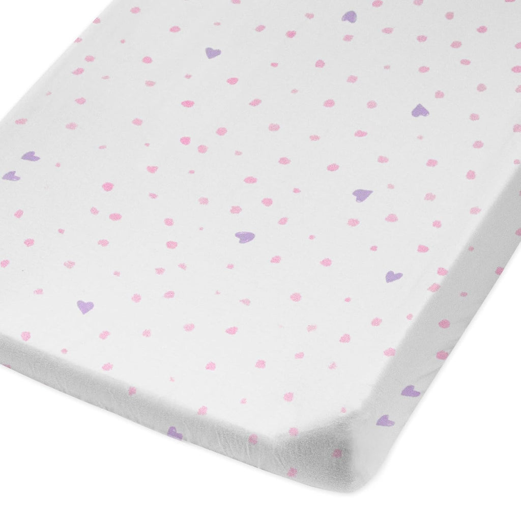 HonestBaby Organic Cotton Changing Pad Covers (Set of Two), Love Dot, One Size