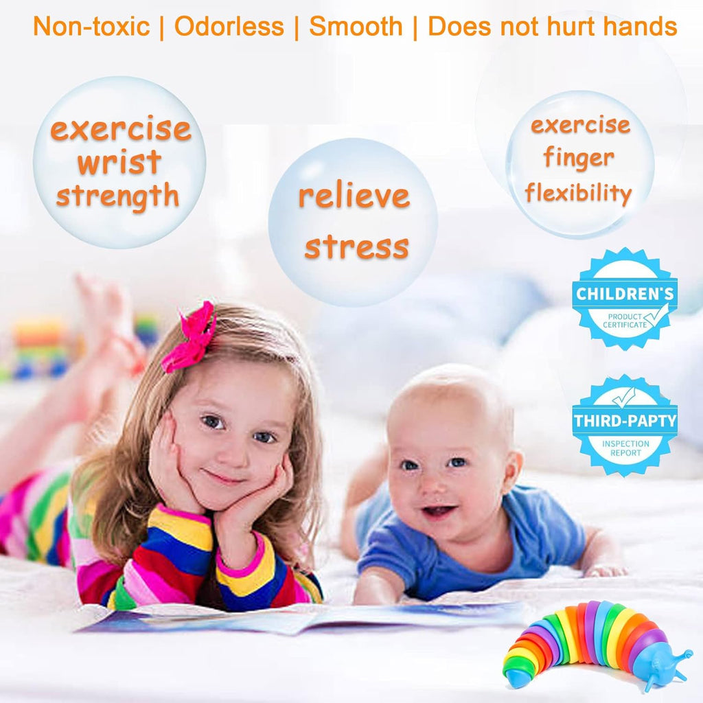 IFiwin Fidget Slug, Sensory Slug Fidget Toys for Autistic Kids & Adults, Autism Sensory Toys, Stress Toys, Toddler Toys, Birthday Gifts for Kids Aged 3+, Exercise Wrist & Stress Relief, ADHD Toys