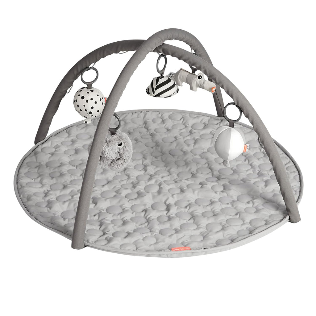 Done by Deer Activity Play Mat Deer Friends Grey - Baby Play Mat with 5 Toys for Sensory Stimulation and Early Development - Hang The Toys in 13 Different Positions on The Arches