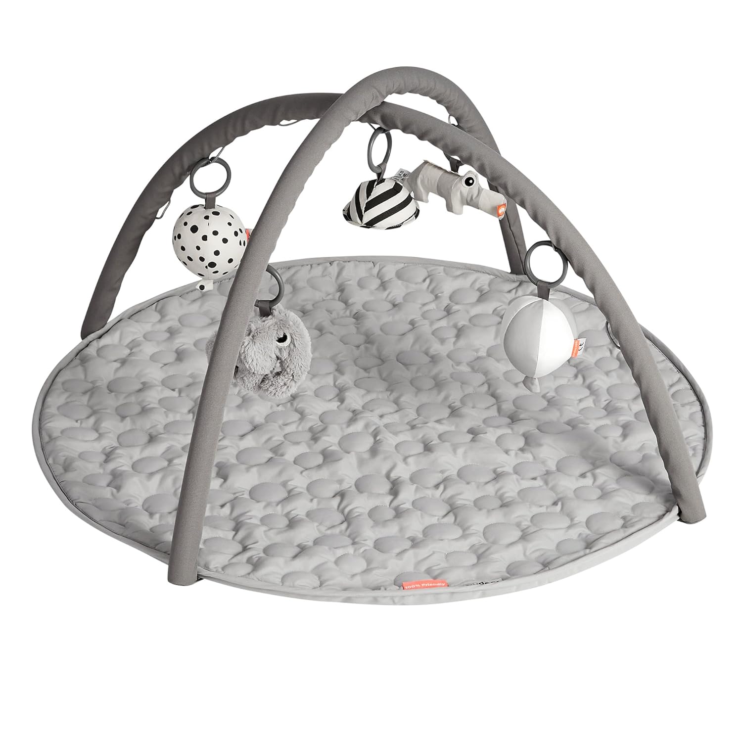 Done by Deer Activity Play Mat Deer Friends Grey - Baby Play Mat with 5 Toys for Sensory Stimulation and Early Development - Hang The Toys in 13 Different Positions on The Arches