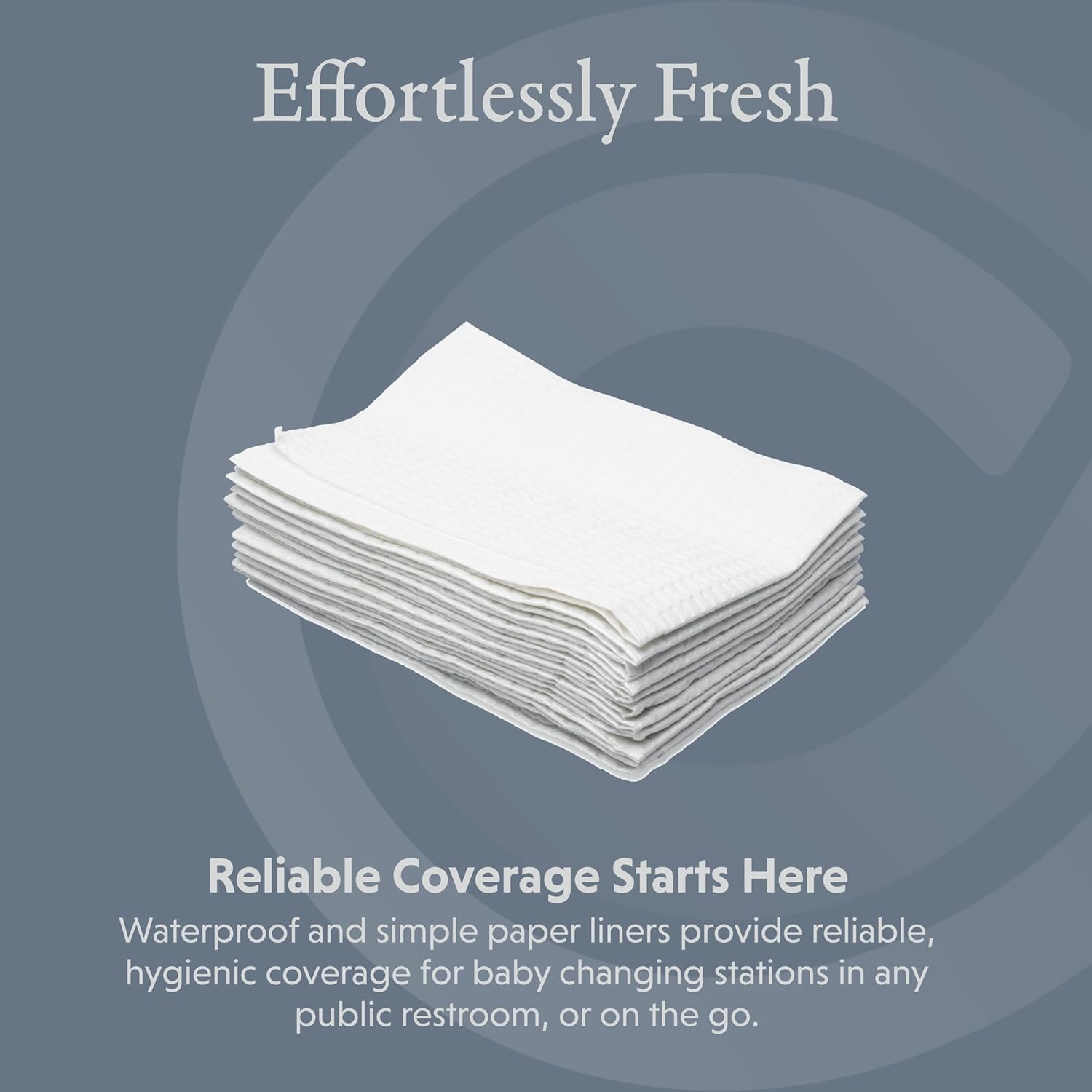 Foundations 2-Ply Disposable Non-Waterproof Baby Changing Station Liner Refills for Commercial Restrooms, Doctor's Offices, Care Centers, 500 Pack, 036-NWL