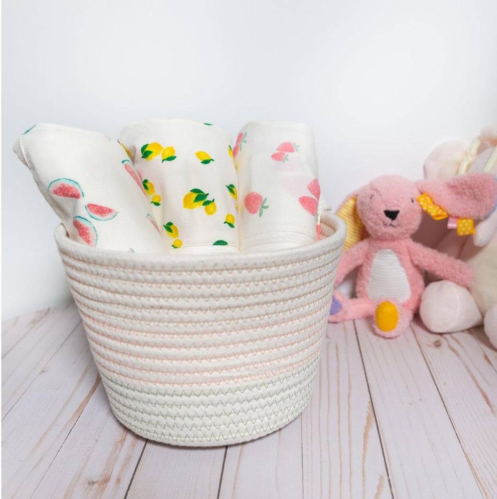 Happiest Baby Sleepea 5-Second Swaddle - 100% Organic Cotton Baby Swaddle Blanket - Doctor Designed Promotes Healthy Hip Development (Ivory Watermelons, X-Large)