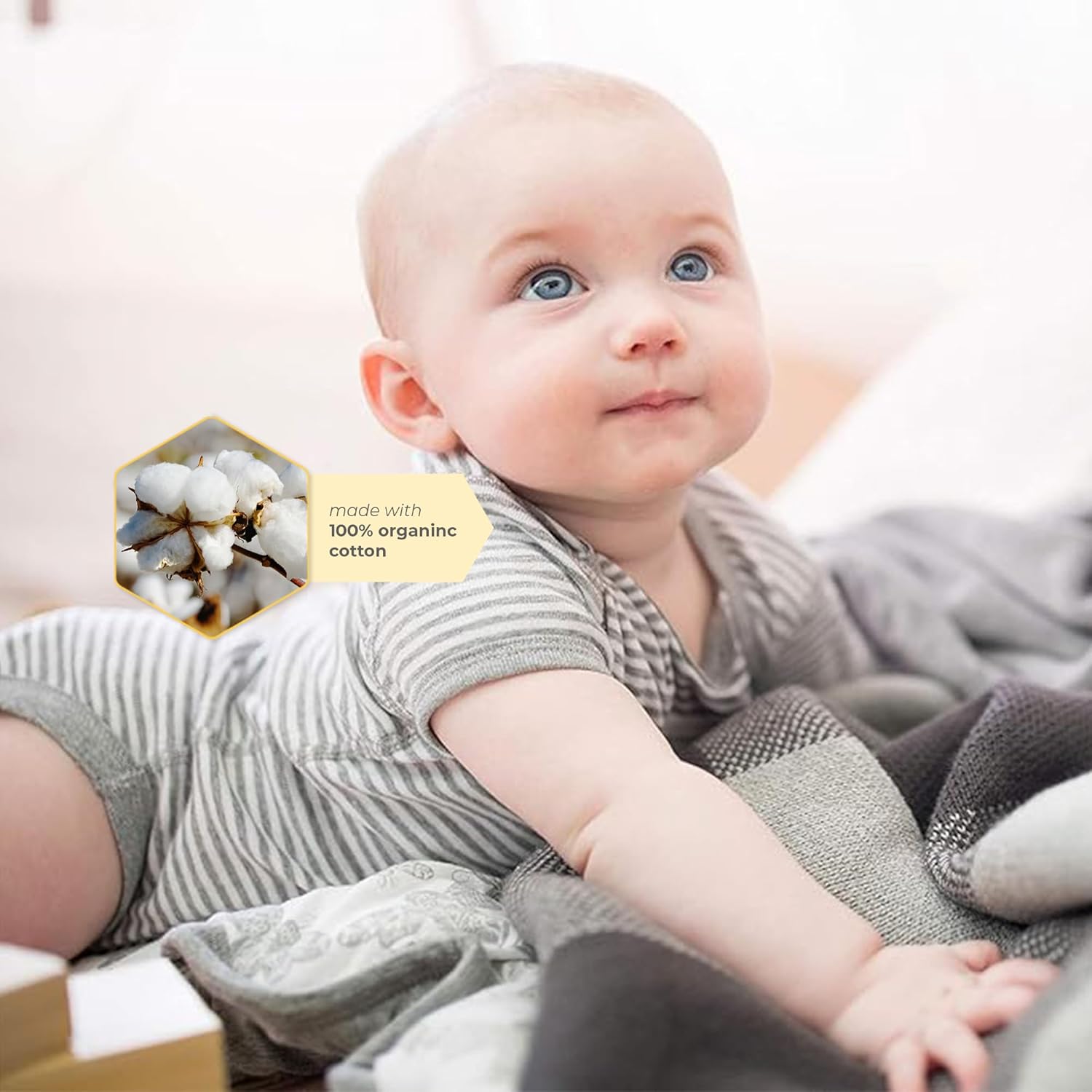 Burt's Bees Baby Unisex Organic Cotton Short and Long Sleeve Bodysuits, 5-Pack