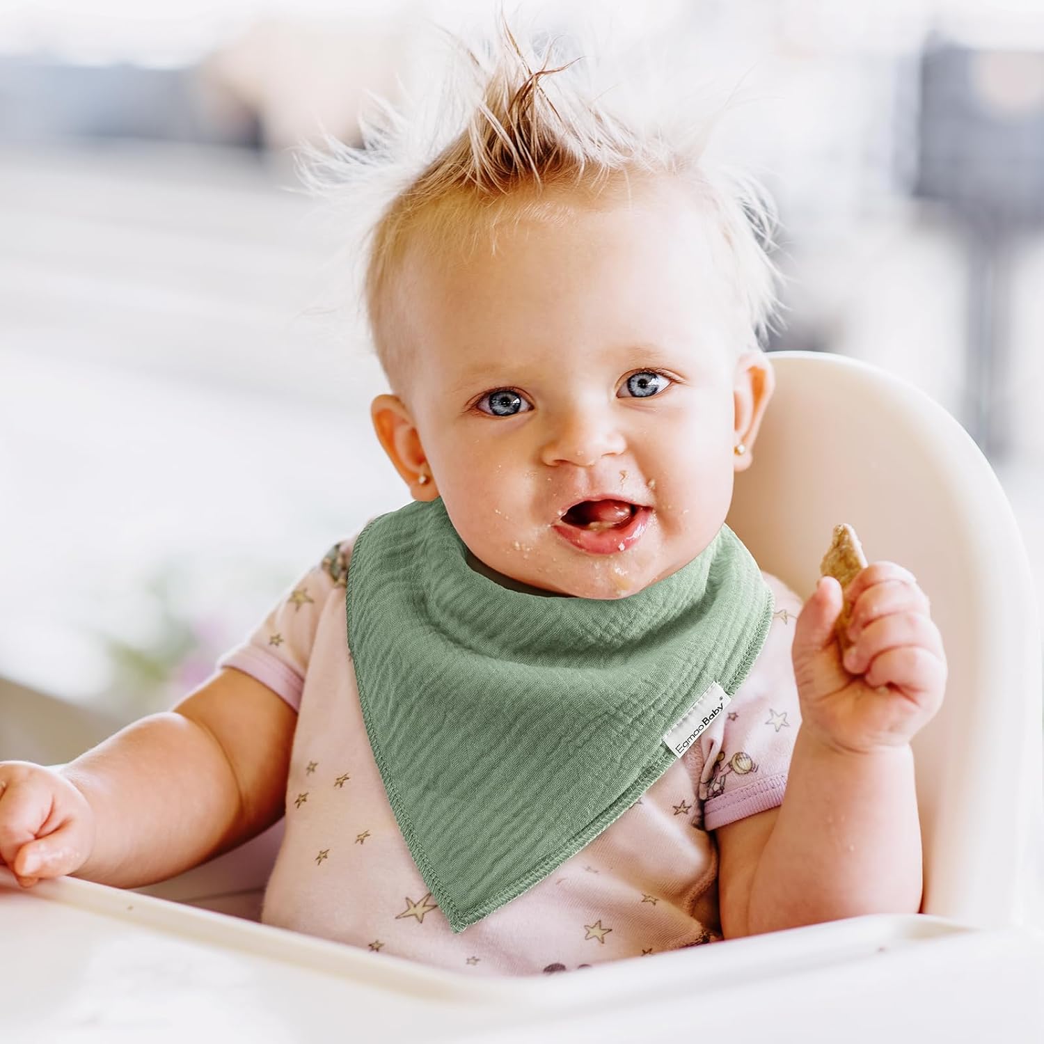 Muslin Baby Bibs for Boys Girls,10 Pack Super Absorbent Baby Bandana Drool Bibs Set for Teething and Drooling,100% Cotton Soft for Infant,Newborn