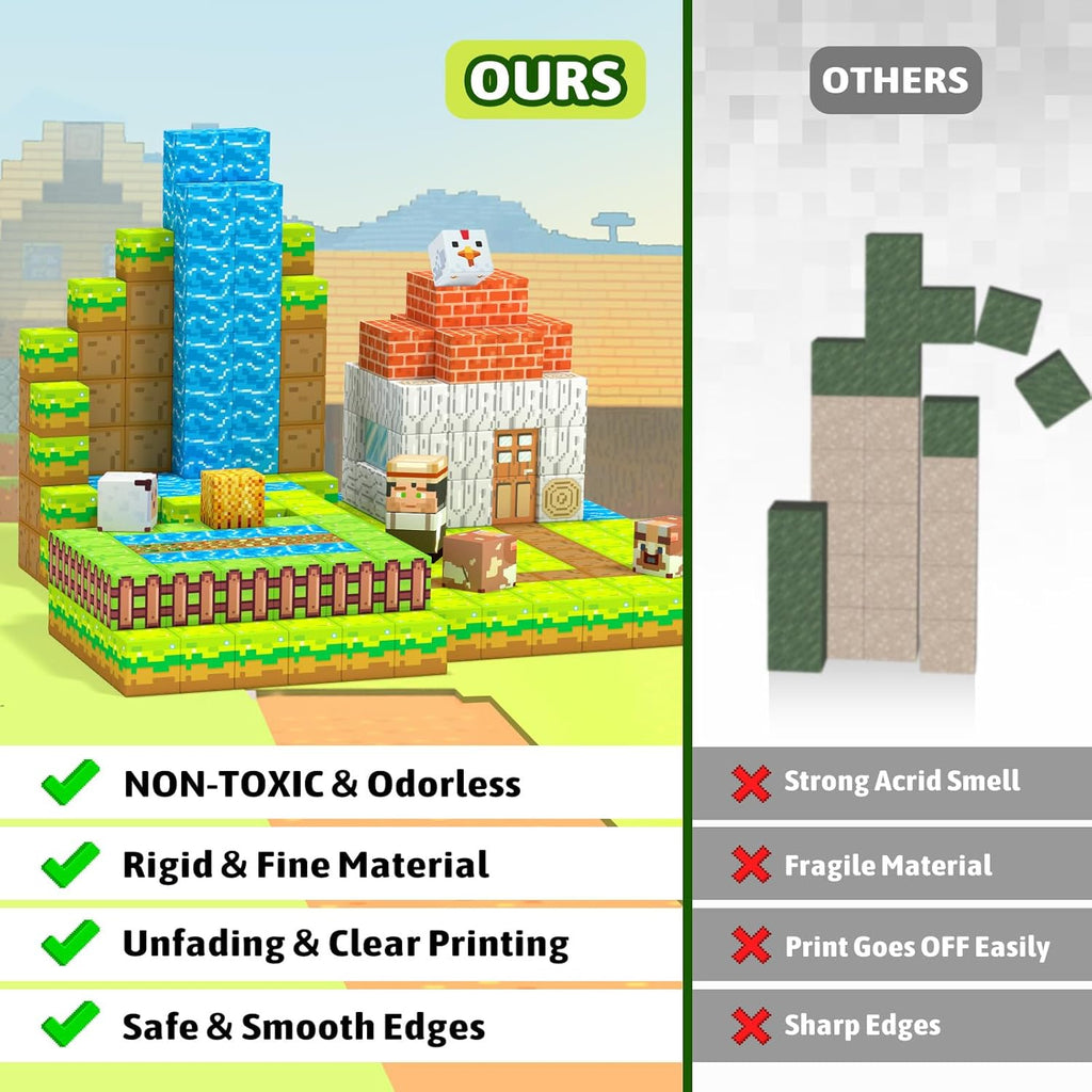 Magnetic Blocks,Creative Building Toys for Kids, STEM Sensory Toys for Ages 3-5, 5-7, 8-13, Christmas Birthday Gifts for Boys & Girls