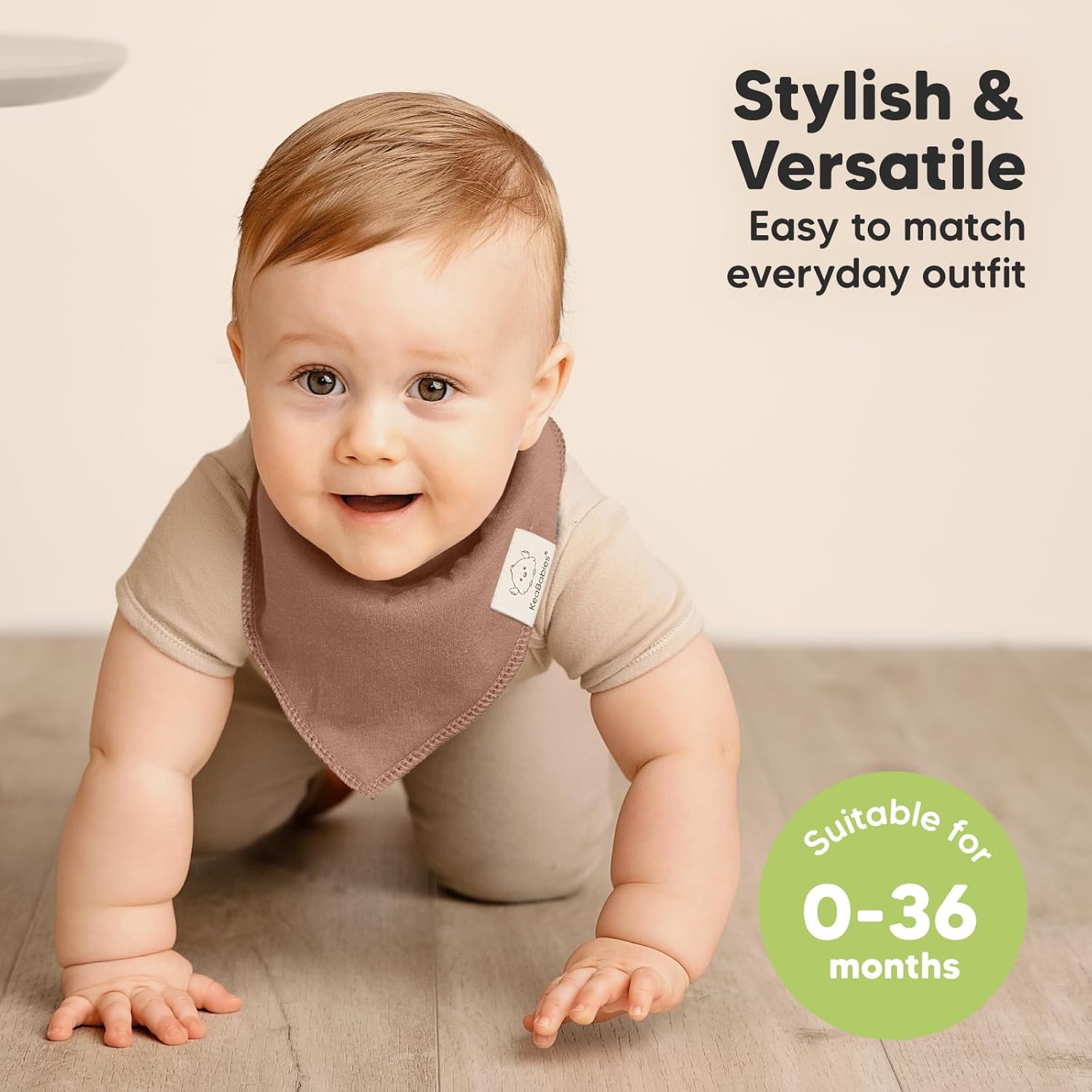 8-Pack Organic Baby Bandana Bibs for Girls - Super Absorbent Triangle Baby Bibs for Drooling and Teething Infant, 100% Cotton Extra Soft for Newborn, Infant 0-36 Months (Mauve)