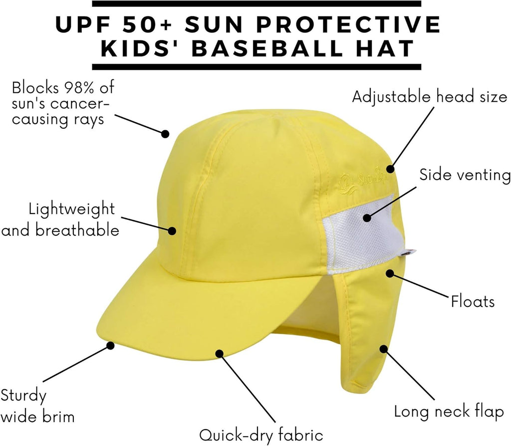 SwimZip Sun Hat with Neck Flap | UPF 50+ Protection for Baby, Toddler, and Kids