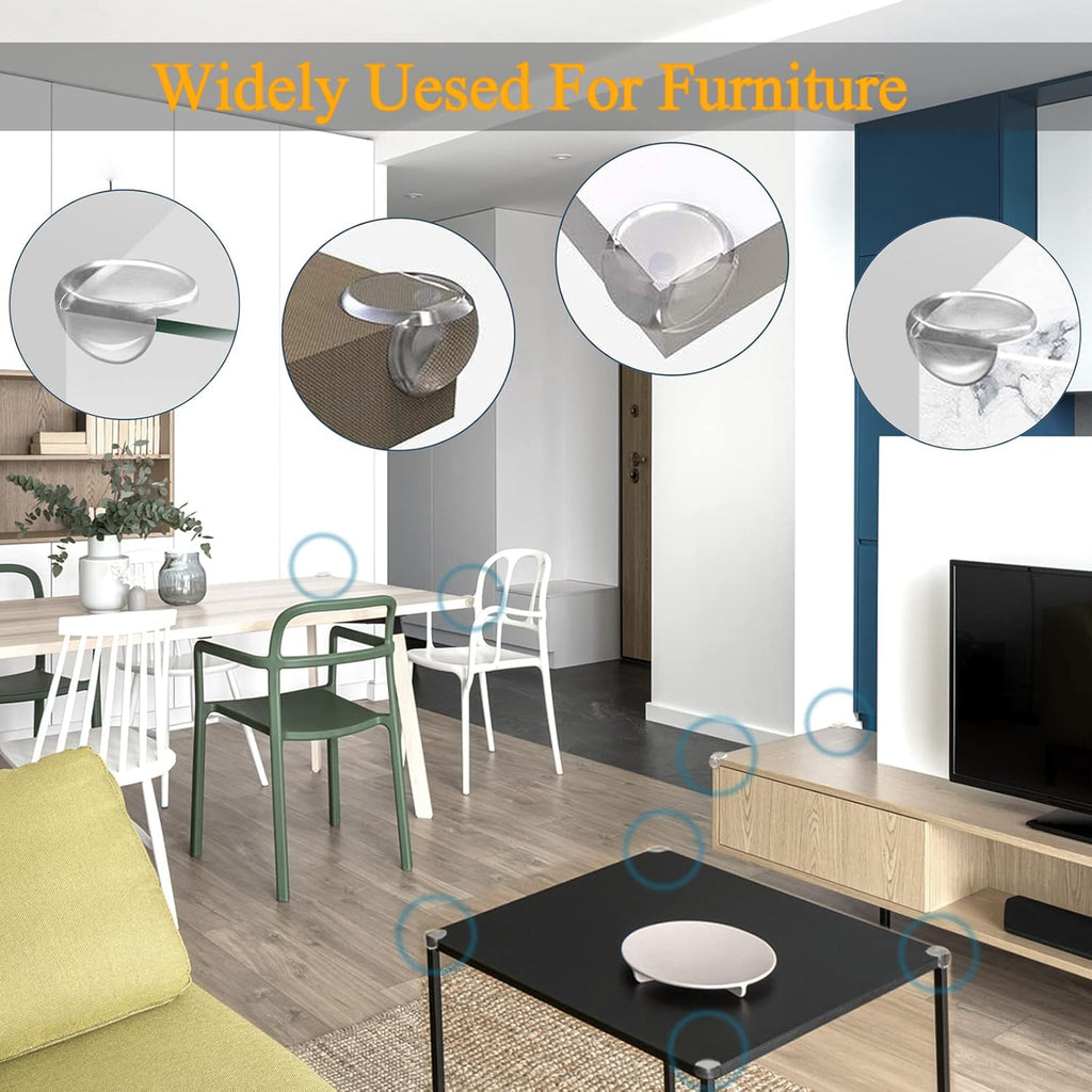 24 Pack Corner Protectors Baby, Clear Corner Guards Furniture Corner & Edge Safety Bumpers Stop Child Head Injuries Sharp Corners Baby Proofing