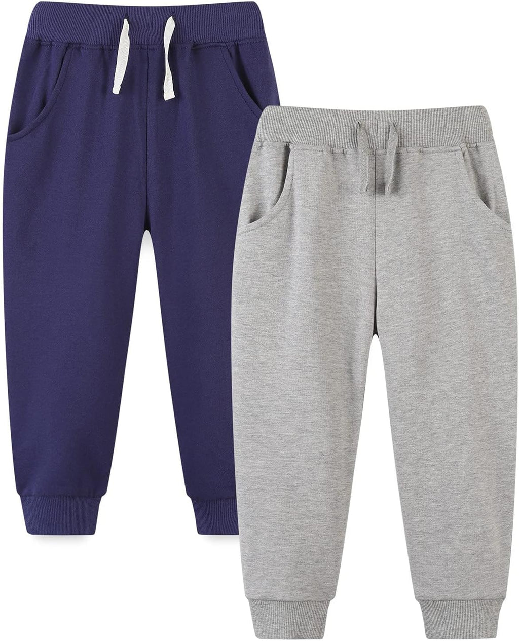 Bumeex Baby and Toddler Boys' 2-Pack Pull on French Terry Pants 1-7Y