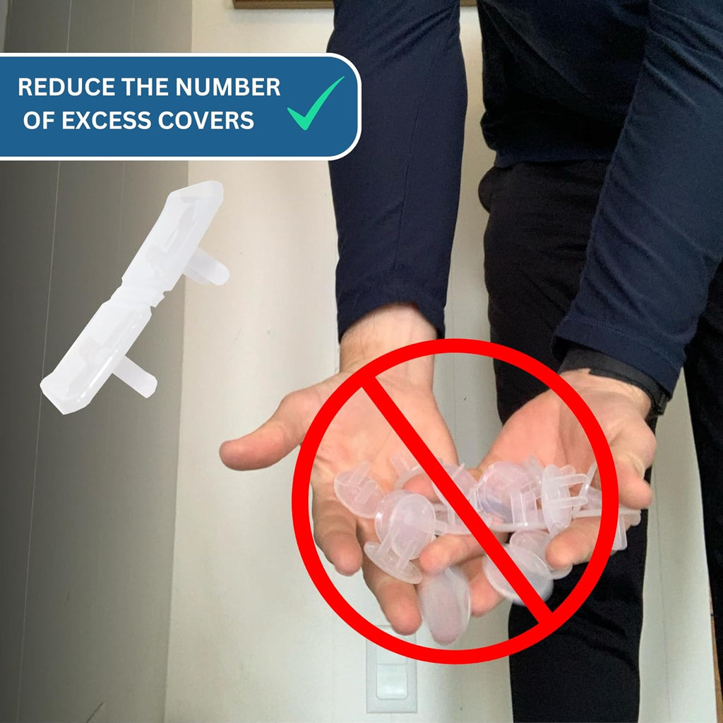 Clear Double Outlet Covers Baby Proofing (20 Pack, 40 Sockets) | Baby Proof Plug Covers for Electrical Outlets | Safe & Secure Baby Safety Products | Childproof Socket Covers Protect Toddlers & Babies