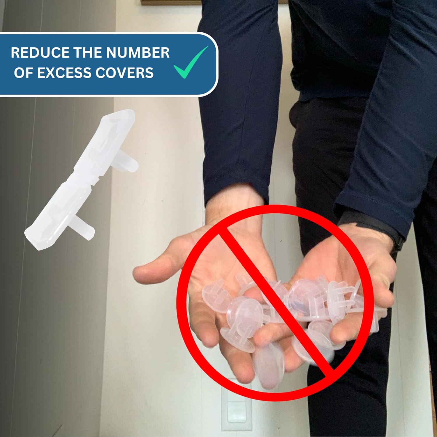 White Double Outlet Covers Baby Proofing (10 Pack, 20 Sockets) | Baby Proof Plug Covers for Electrical Outlets | Safe & Secure Baby Safety Products | Childproof Socket Covers Protect Toddlers & Babies