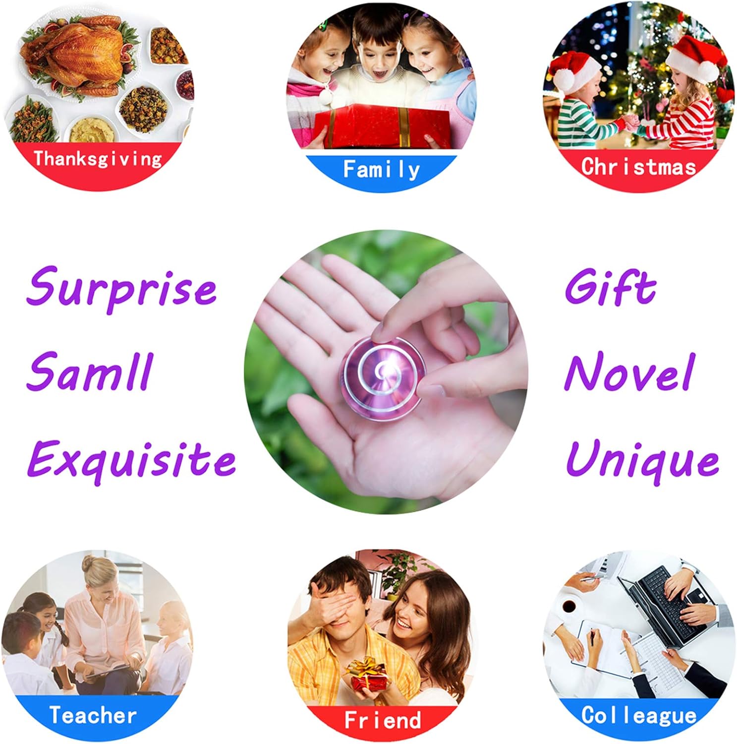 Desk-Fidget-Kinetic-Toys Cool-Gadgets: Cool-Stuff Thing Game Toy for Adult Teen Children Kid, Optical-Illusion Stress Relief Gifts for Man Women Home Office School Christmas Spinning Up 300 Seconds