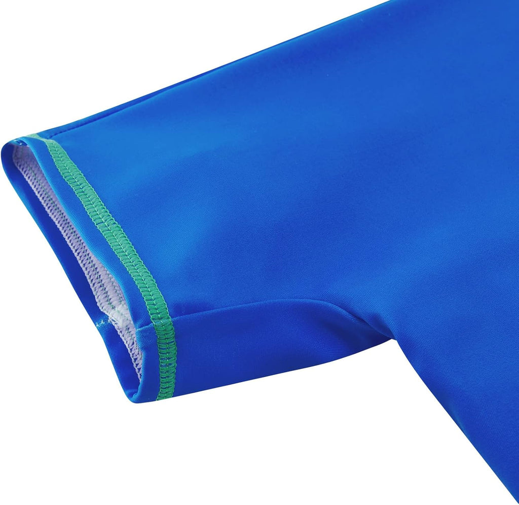 uideazone Baby Boys One Piece Swimsuit Long Sleeve UPF 50+ Rash Guard Bathing Suit Swimwear with Sun Hat 0-24 Months