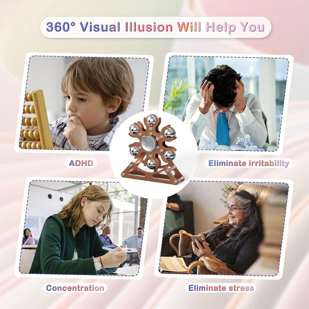 Desk-Fidget-Toys Ferris-Wheels-Spinner: Metal Kinetic-Fidget-Spinner 4mins, EDC-Toy Cool-Gadgets for School Office Christmas, ADHD Tools Gift Cool-Stuff Stress Relief Gift for Kid Children Teen Adult