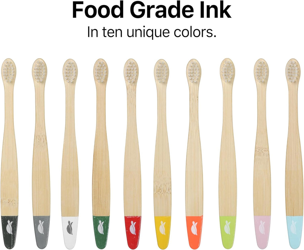 Sea Turtle Plant-Based Bristles, Ultra-Soft Bamboo Toothbrushes, Individually Sealed for Babies (10 Pack)