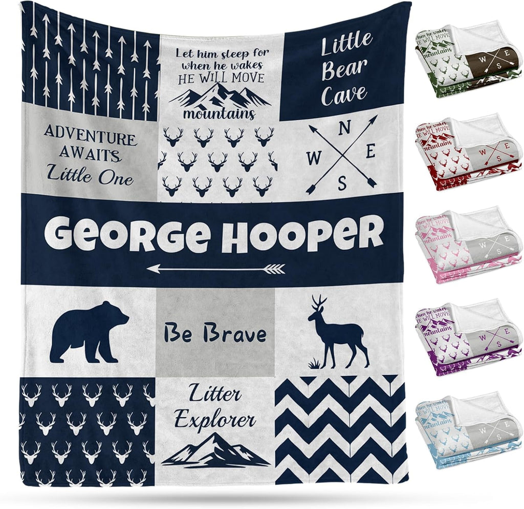 Ship Next Day, Personalized Baby Blanket – Printed in USA, Custom Baby Blanket for Boys & Girls, Baby Blanket with Name, Baby Shower, Easter, Christmas, Birthday Newborn & Toddler Gifts, Baby Gifts