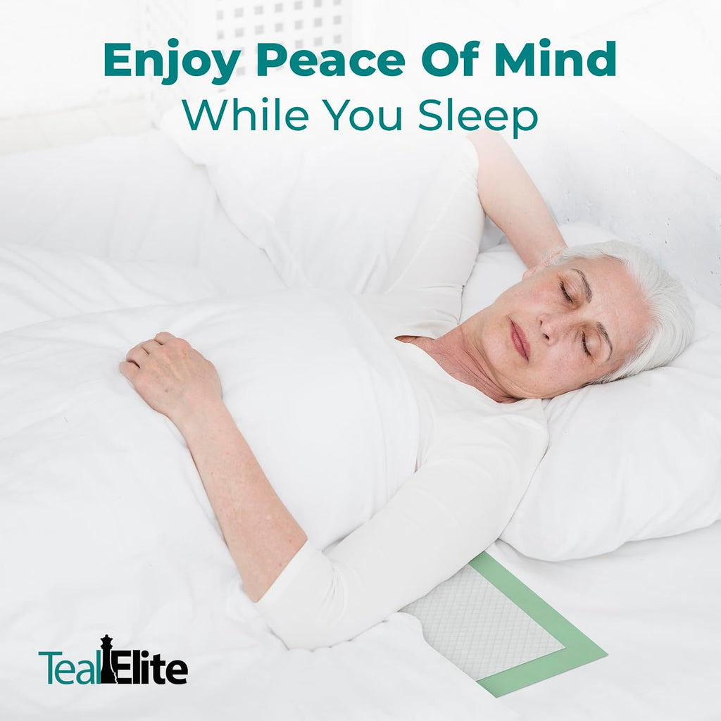 Teal Elite Chucks Pads Disposable Adult 36 x 36, 50 Count - Extra Large Bed Pads Disposable Adult, Super Absorbent Incontinence Bed Pads, Puppy Pads, Pee Pads for Adults, Great for Babies & Pets