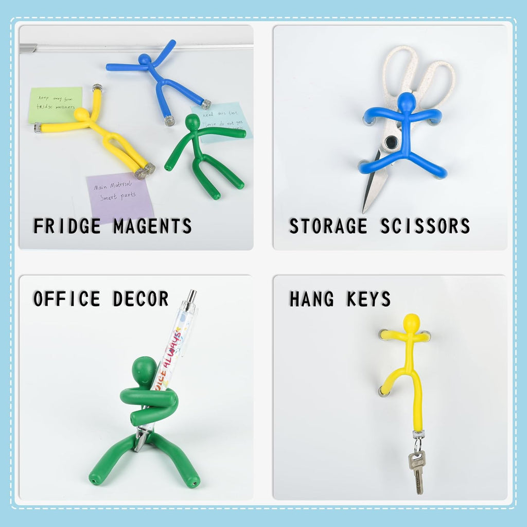 Funny Magnetic Men Toy Sets, Novelty Fidget Toys for Kids Adults, Colorful Shape-Changing Suction Cup Toys, Multipurpose Toys for Stress Relief, Travel, Office Desk, Fridge (Green)
