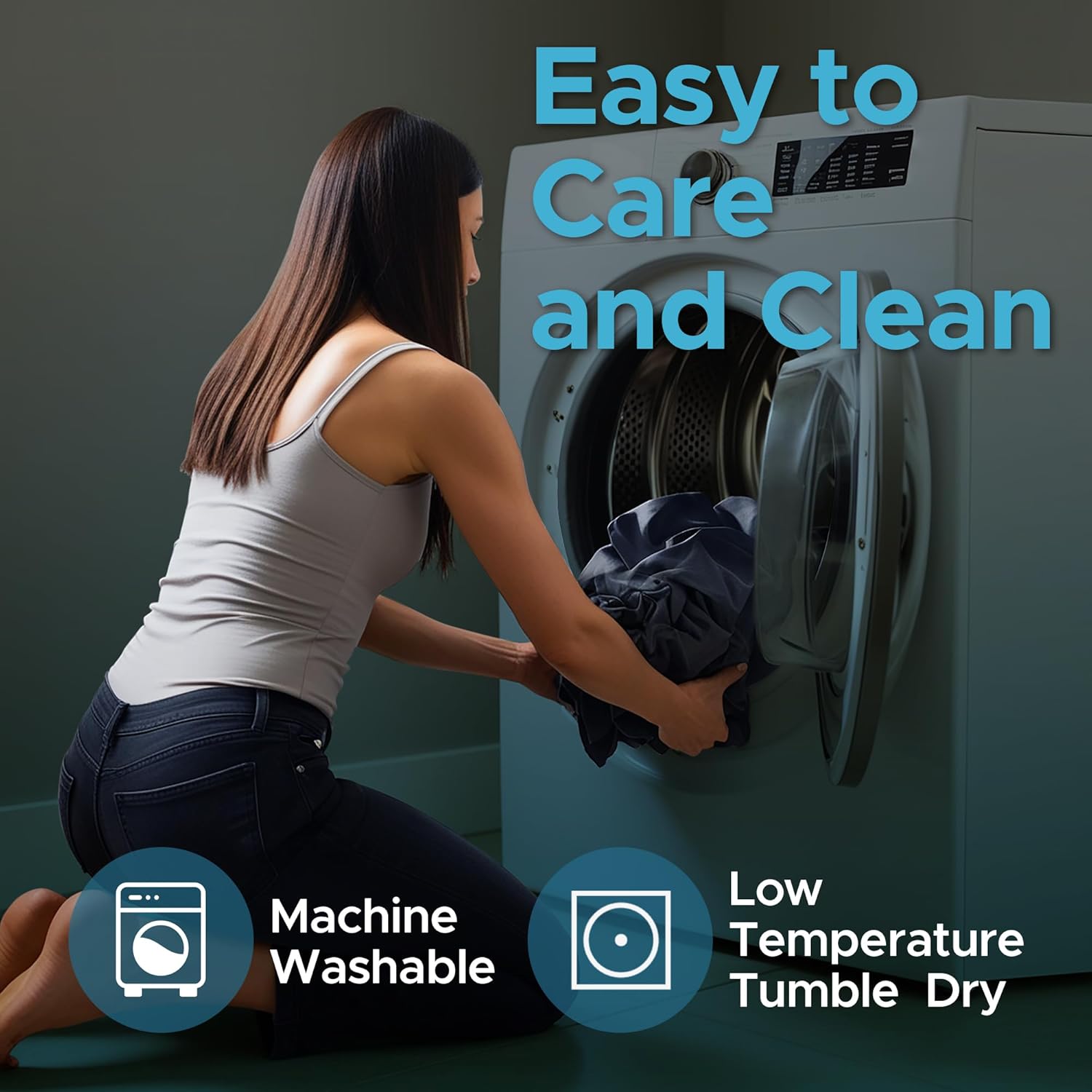 Black Waterproof Flat Drop Sheet (59”x59”), Mattress Topper, Protector Cover, Safe with Oil, Water-Based, & Silicone-Based Massage Products, Hypoallergenic, Noiseless, Machine Washable