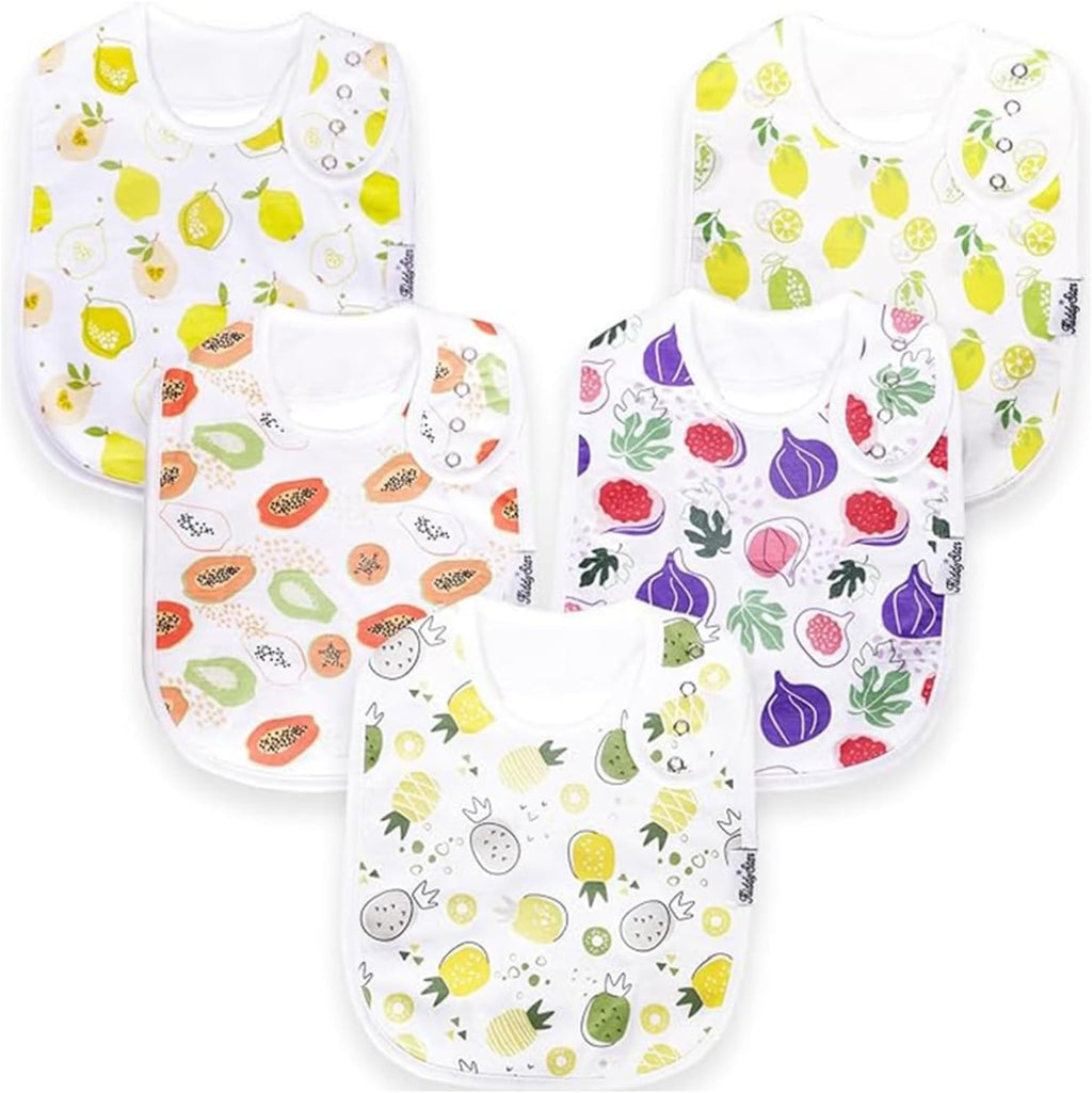 Organic Cotton Baby Bibs – Soft Teething & Drool Bib for Newborns & Toddlers – Hypoallergenic, Absorbent, Snaps