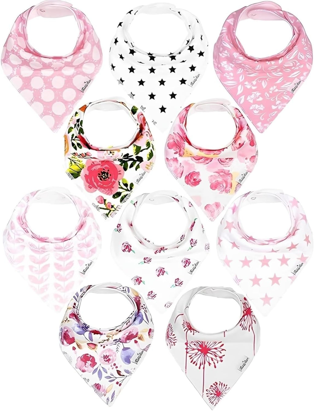 Organic Cotton Baby Bibs – Soft Teething & Drool Bib for Newborns & Toddlers – Hypoallergenic, Absorbent, Snaps