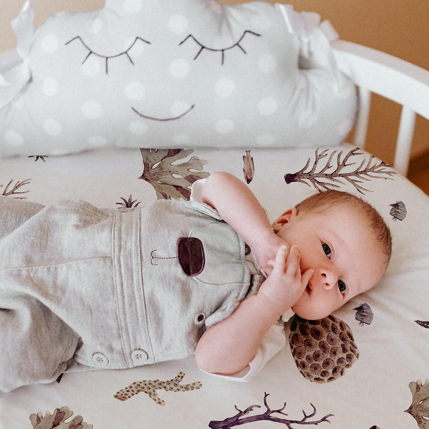 Gllquen Baby Bassinet Sheets 4 Pack, Breathable Cozy Fitted Mattress Sheet, Elastic Travel Crib Fashionable Pattern, Standard Cradle Safe Sheets for Baby Boys Girls 32"x16" (Marine)