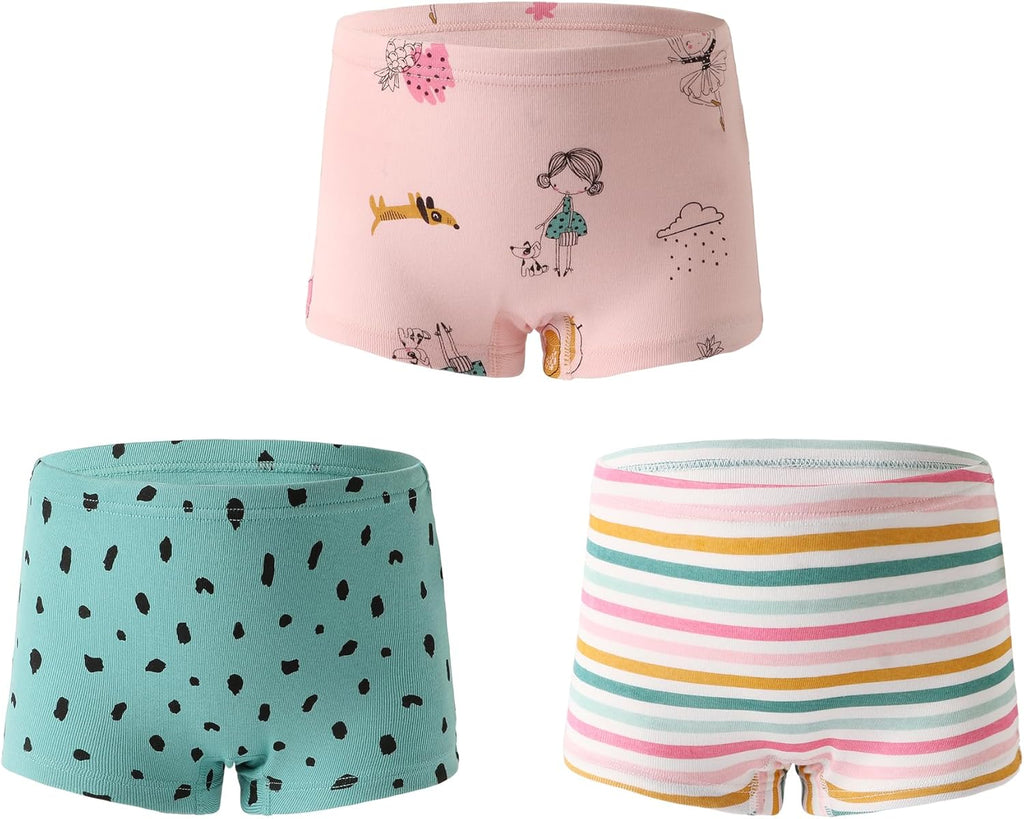 CHUNG Toddler Little Girls Kids Briefs Panties Soft Cotton Boyshort Underwear Pack Big Girl Daily Cute Pattern