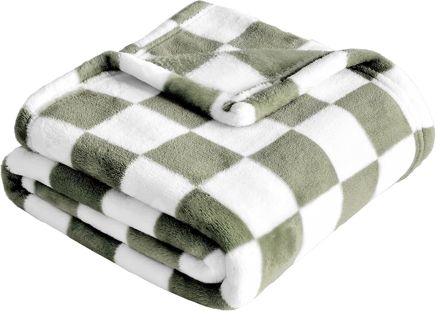 Yurhap Checkered Baby Blanket Fleece Baby Blankets for Boys, Ultra Soft Cozy Fluffy Infant Toddler Newborn Receiving Blankets for Crib Stroller, 30''x40'', Dark Olive