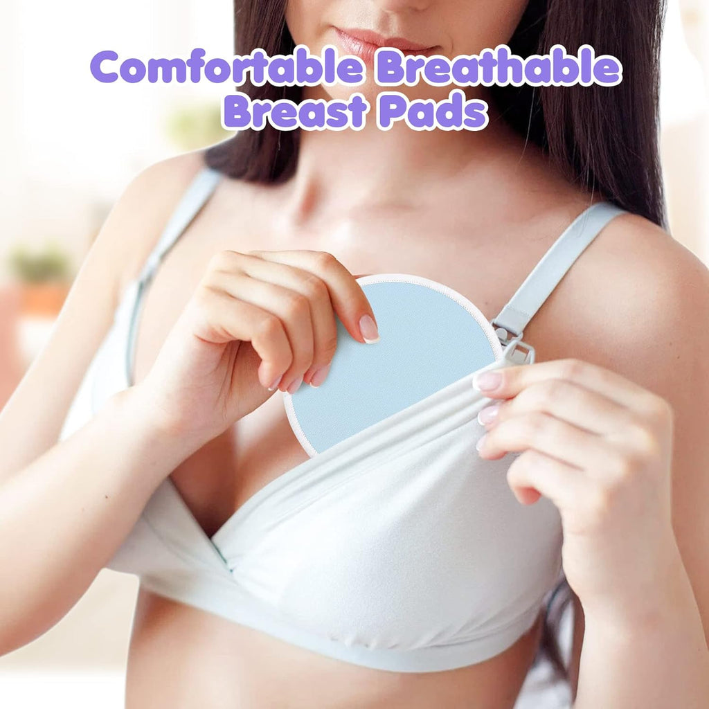 14 PCS Reusable Breast Pads for Breastfeeding – Washable Nursing Pads, Reusable Nursing Pads with Wash & Carry Bags, 4.7 Inch